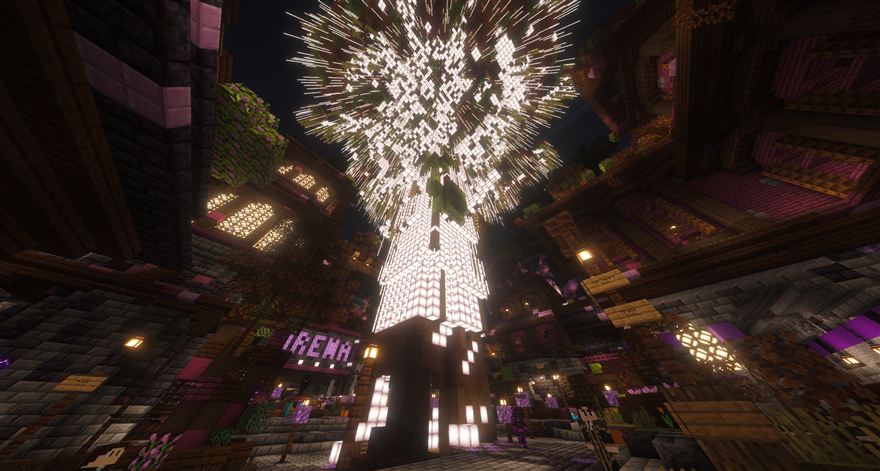 RuskiMuski spawn meydanındaki ışık ağacı